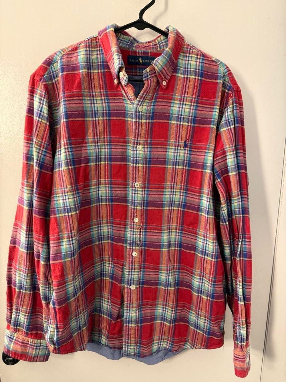 Ralph Lauren Red Plaid Cotton Button-Down Shirt
